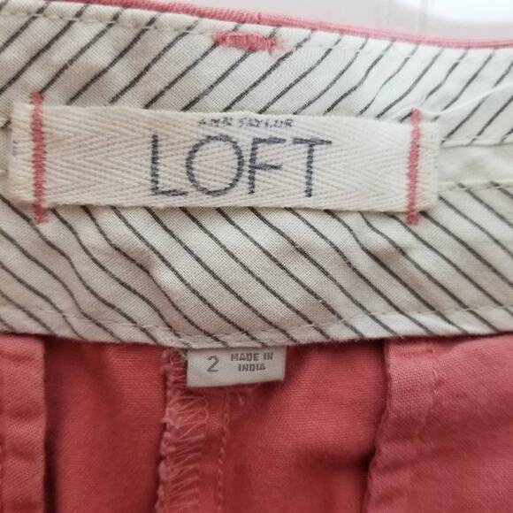 Loft 4" Chino Shorts Pink Sz 2 - Picture 5 of 5